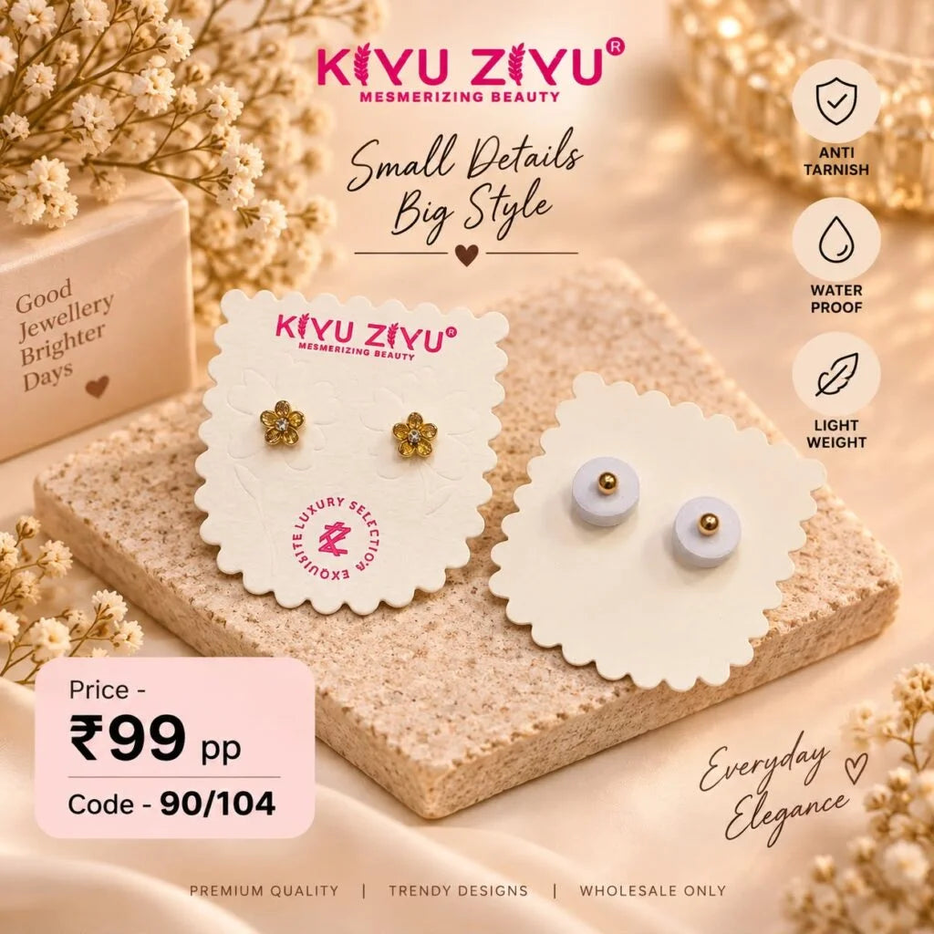 KIYU ZIYU ANTI TARNISH BACK BALL EARRINGS