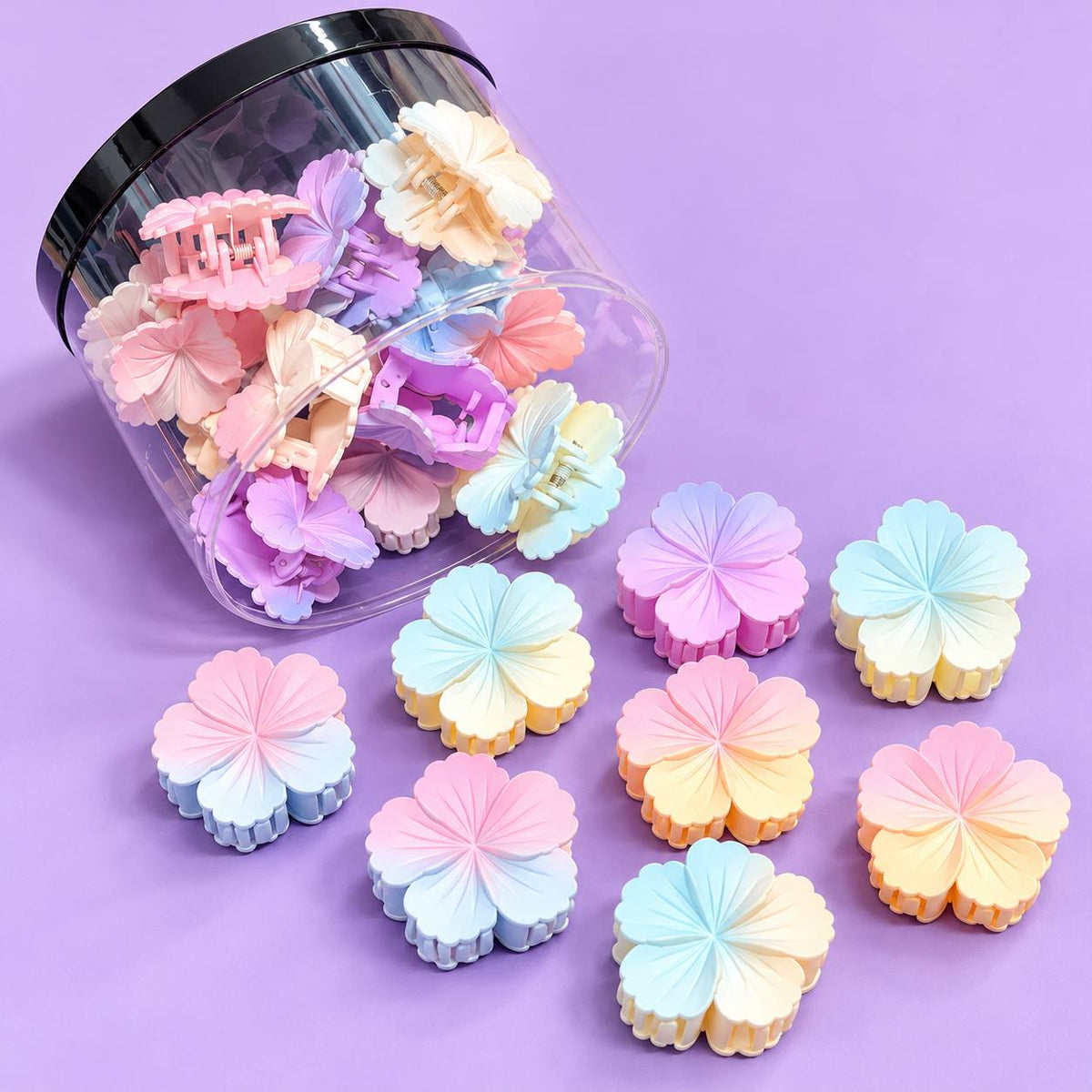 Trendy Jar Dual Shade Hibiscus Hair Claw
