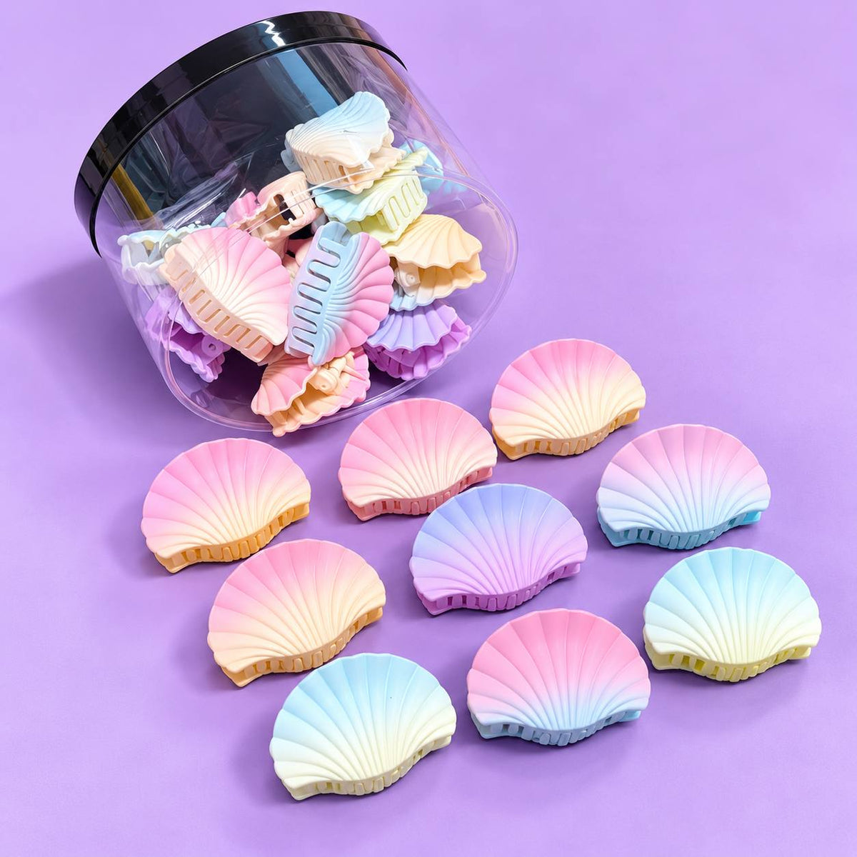 Trendy Dual Shade Shell Jar Claw