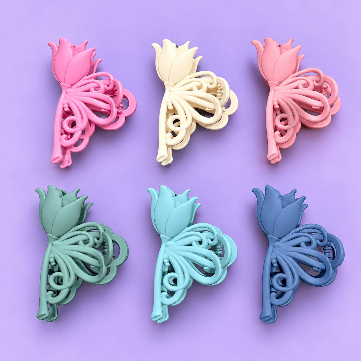 Trendy Blooming Flower Hair Claw (pack of 12)