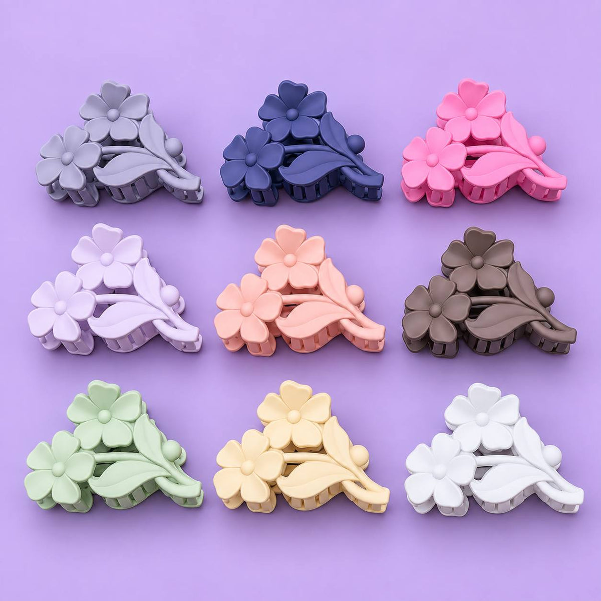 Korean Style Flower Hair Claws (pack of 12)