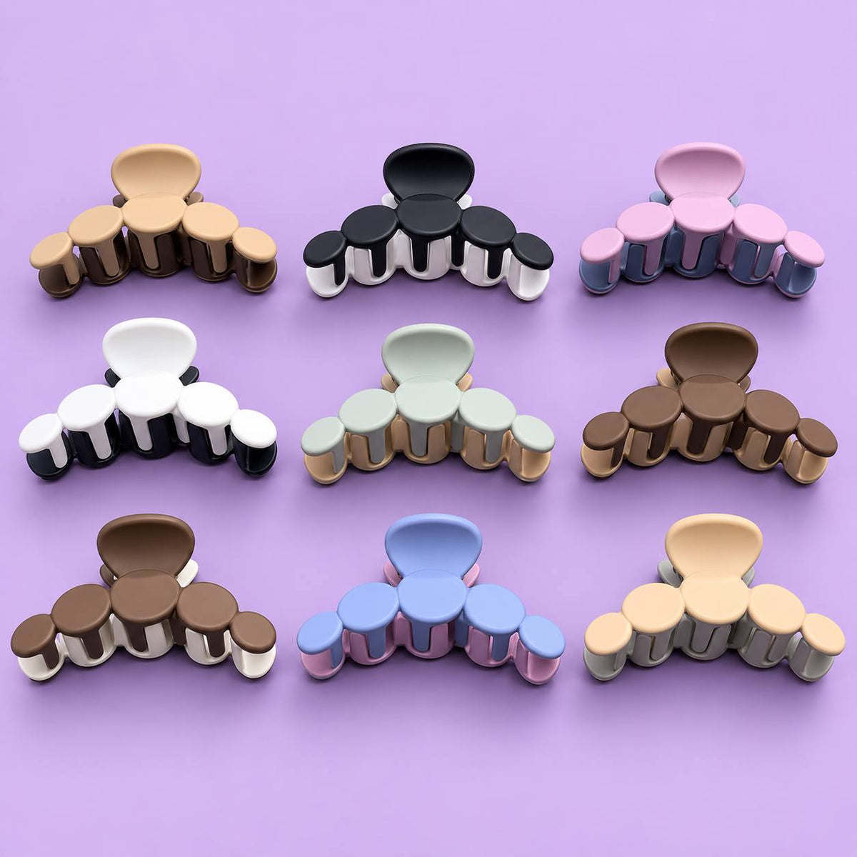 Dual Colour Trendy Hair Claw (pack of 12)