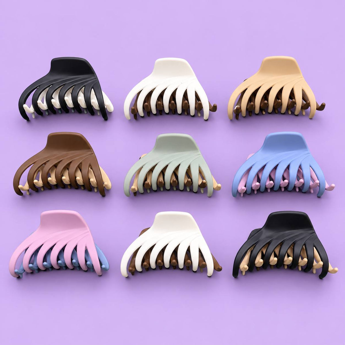 Trendy Dual Colour Hair Claw (pack of 12)