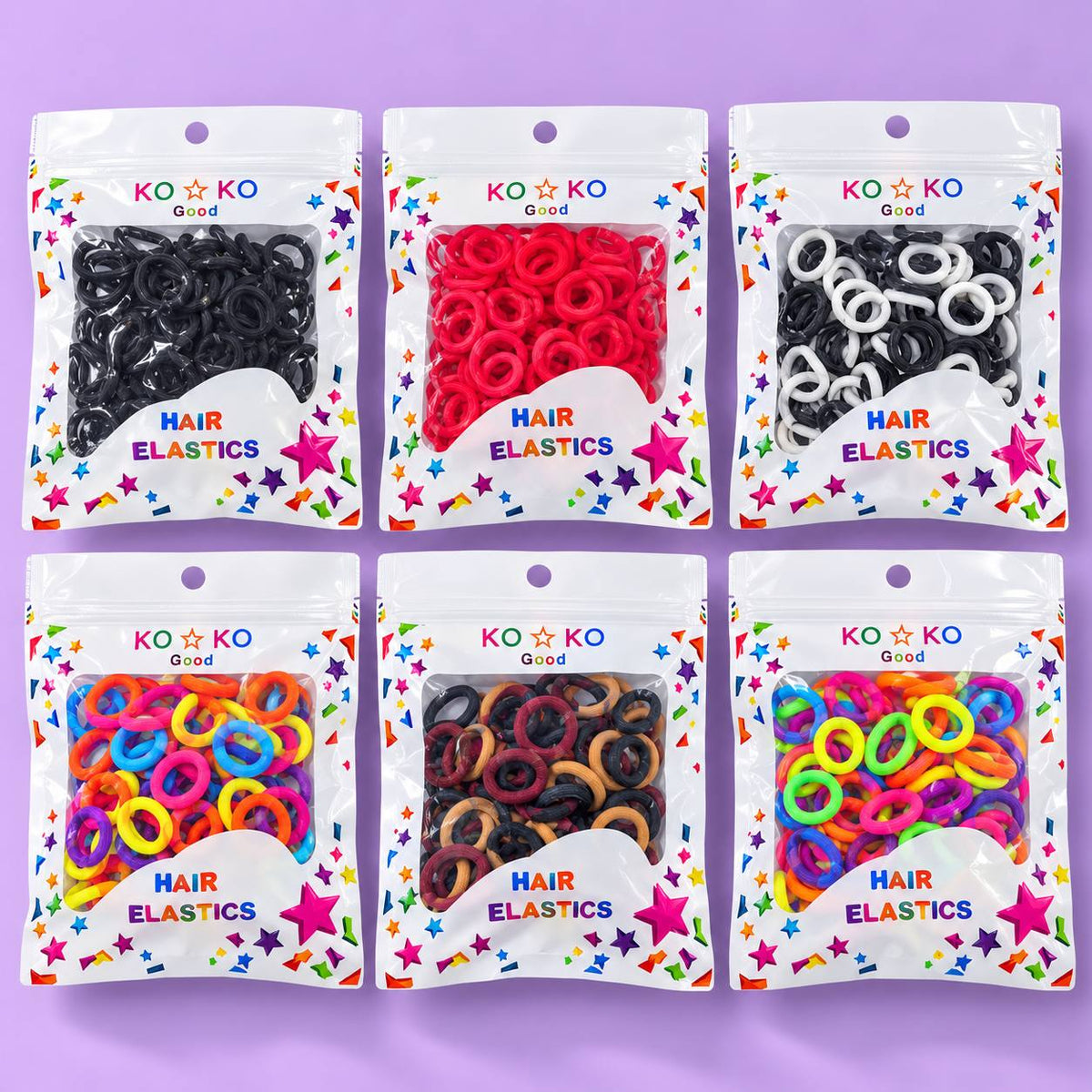 KoKo Rubber Hair Ties (pack of 12 packets)