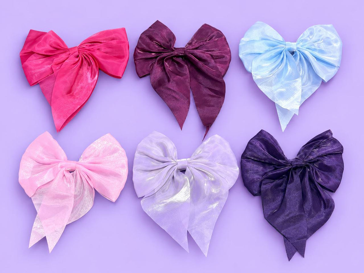 Trendy Organza Bow Clip (pack of 6pcs)