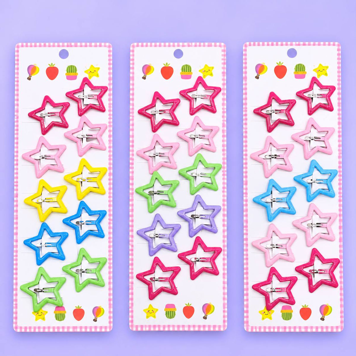 Viral Star Hair Clips (pack of 12cards)