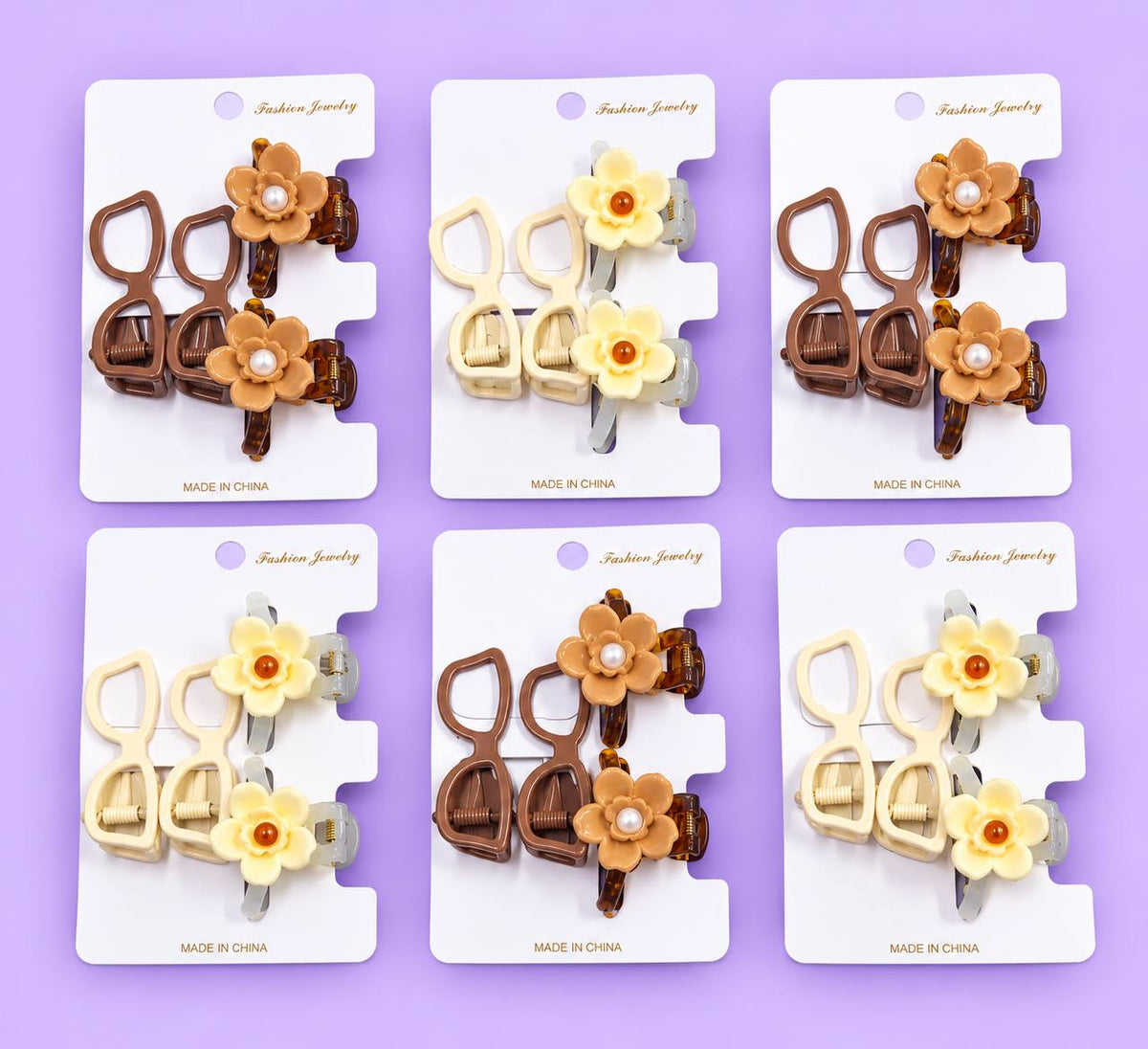 Hair Claw Combo Set (pack of 12cards)