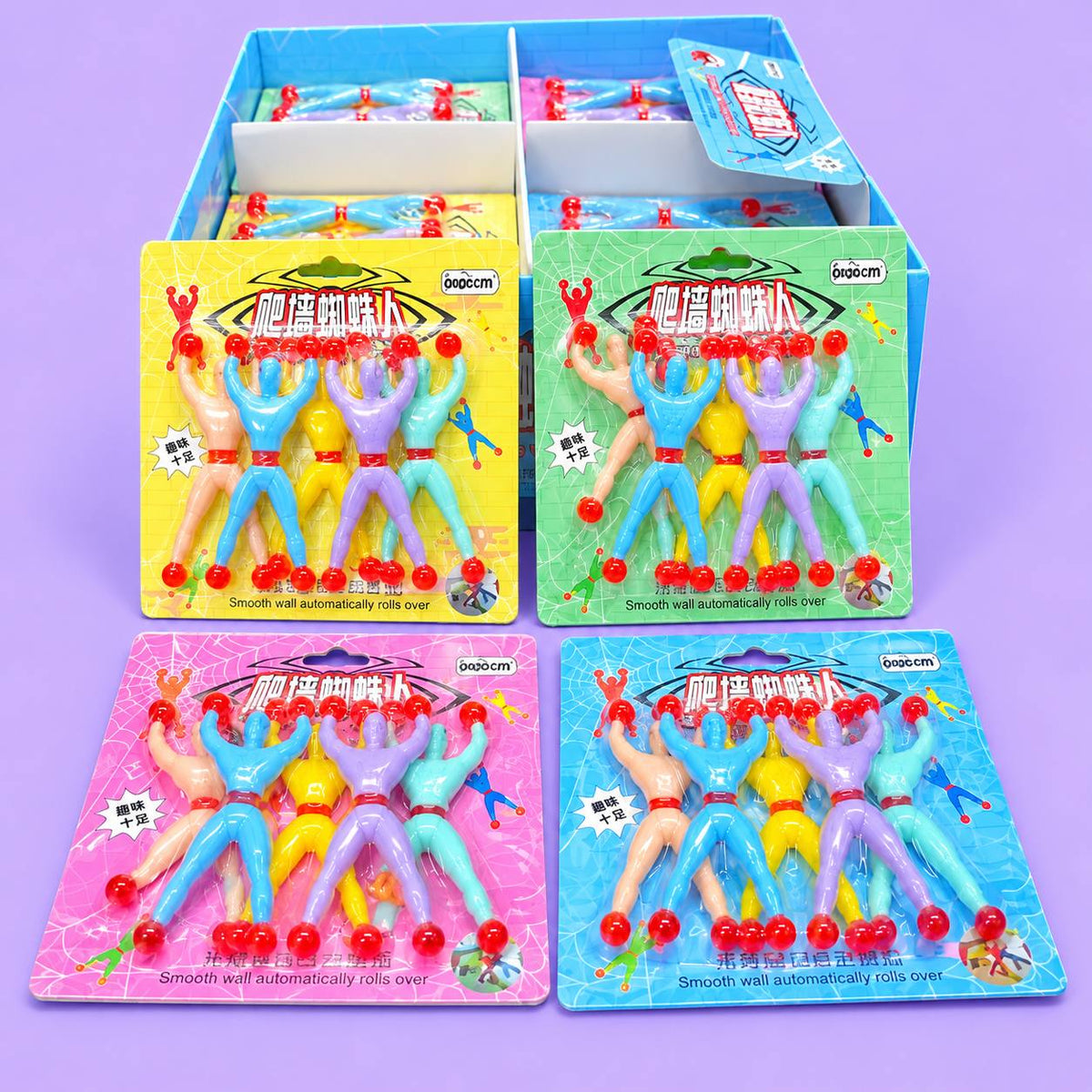 Colourful Wall Climbing Spiderman Toy Set (pack of 6sets)