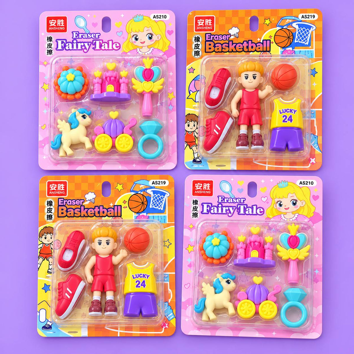 Fancy Eraser Sets (pack of 16sets)