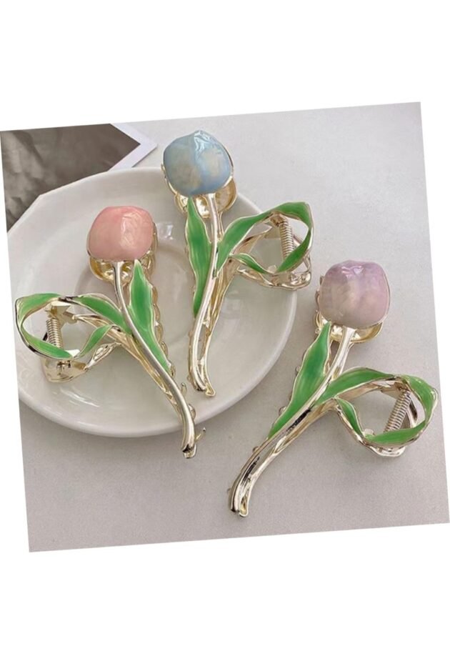 Korean Tulip Metal Hair Claw (Pack Of 6) - Image 2