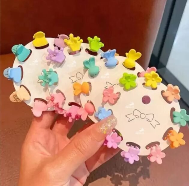Mini Hair Clips For Kids And Girls(Pack of 12 cards) - Image 2