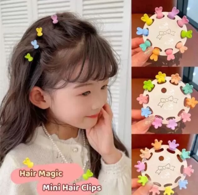 Mini Hair Clips For Kids And Girls(Pack of 12 cards)