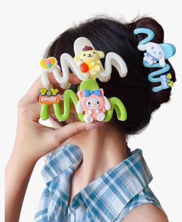 Zig Zag Big Size Cartoon Hair Claw(Pack of 12)