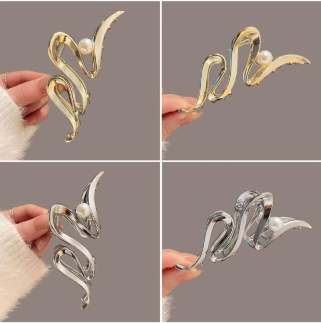 Zig Zag Trendy Metal Hair Claw (Pack Of 12)