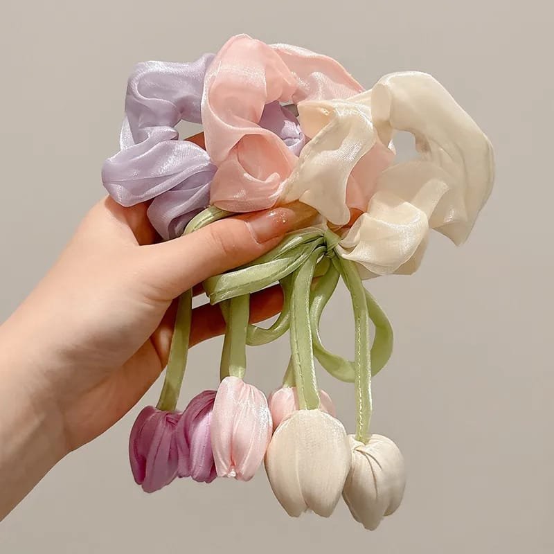 Tulip Korean Scrunchies (Pack of 12) - Image 2
