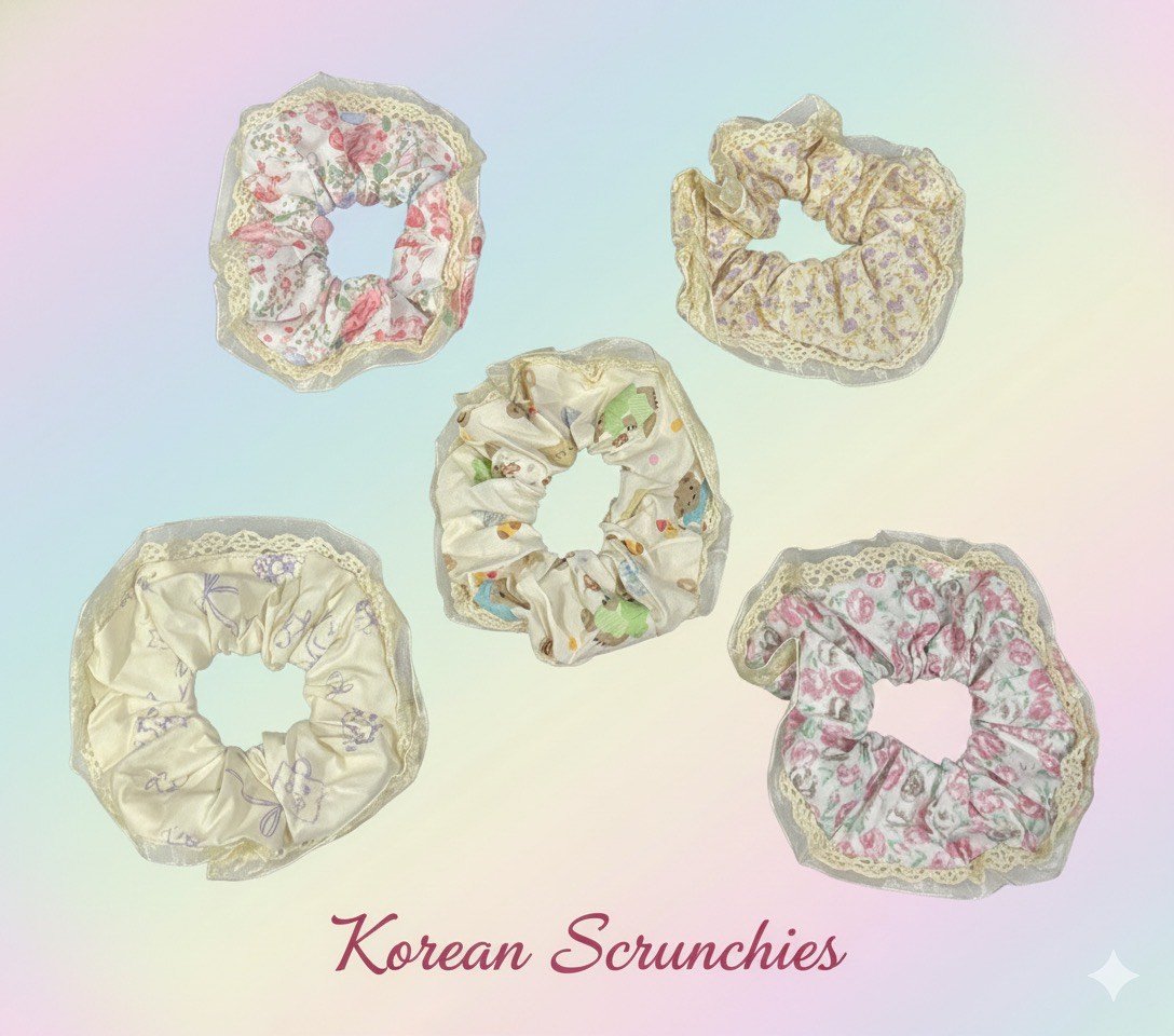 BIG SIZE KOREAN SCRUNCHIES (12 PCS)