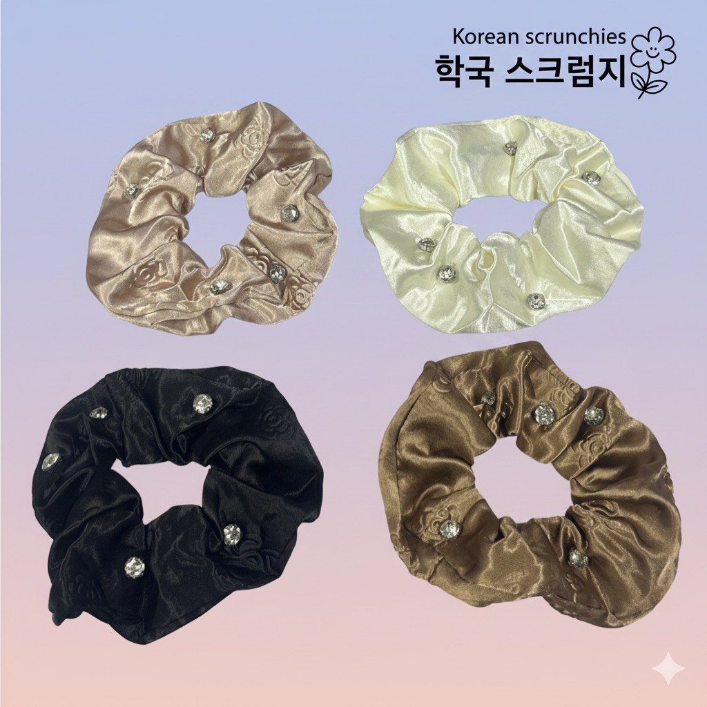 BIG SIZE KOREAN SCRUNCHIES (PACK OF 12)