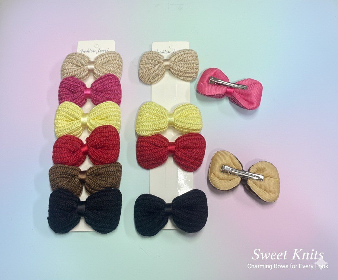 CUTE BOW HAIR PINS (PACK OF 12)