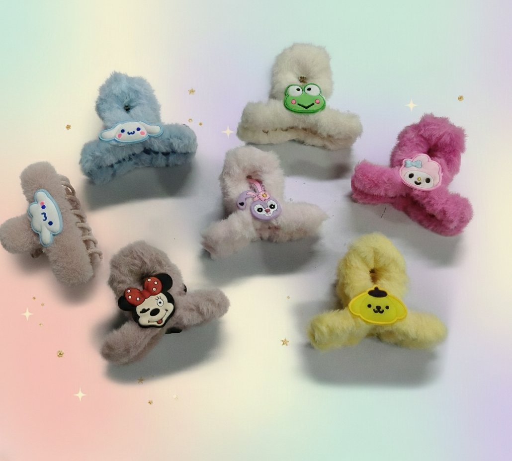 KOREAN FUR HAIR CLAWS (PACK OF 12)