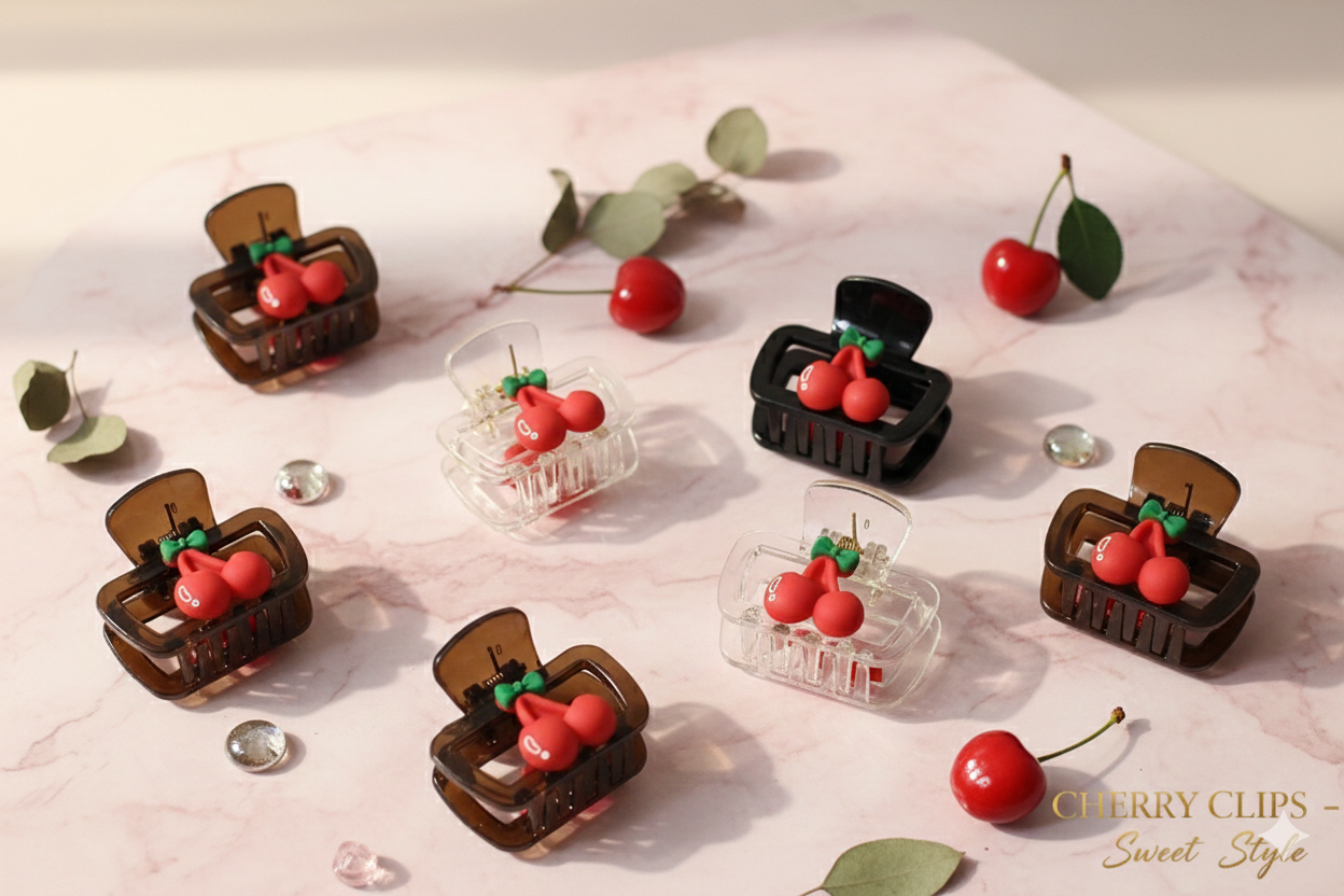 DAILYWEAR CHERRY HAIR CLAWS (PACK OF 12)