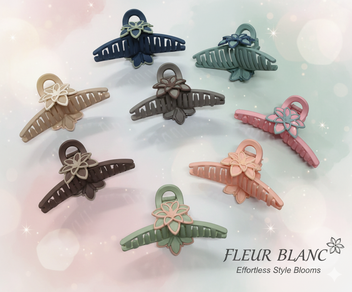 BIG SIZE UNIQUE MATTE FLOWER CLAWS (PACK OF 12)