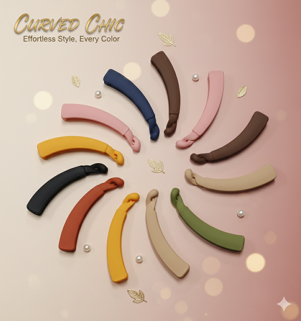 MULTICOLOR BIG SIZE BANANA CLIPS (PACK OF 12)