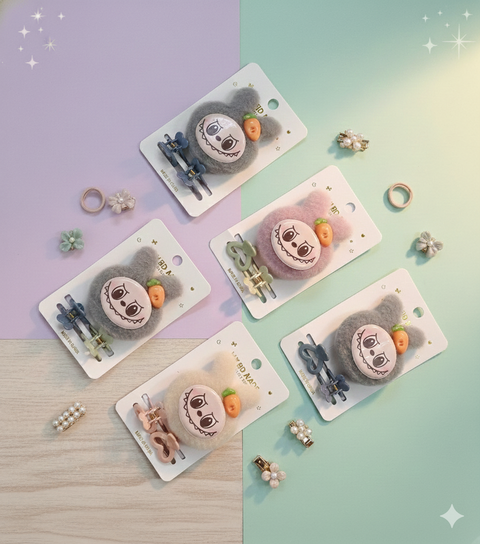 LABUBU PIN WITH MINI CLAWS COMBO (PACK OF 12 CARDS)