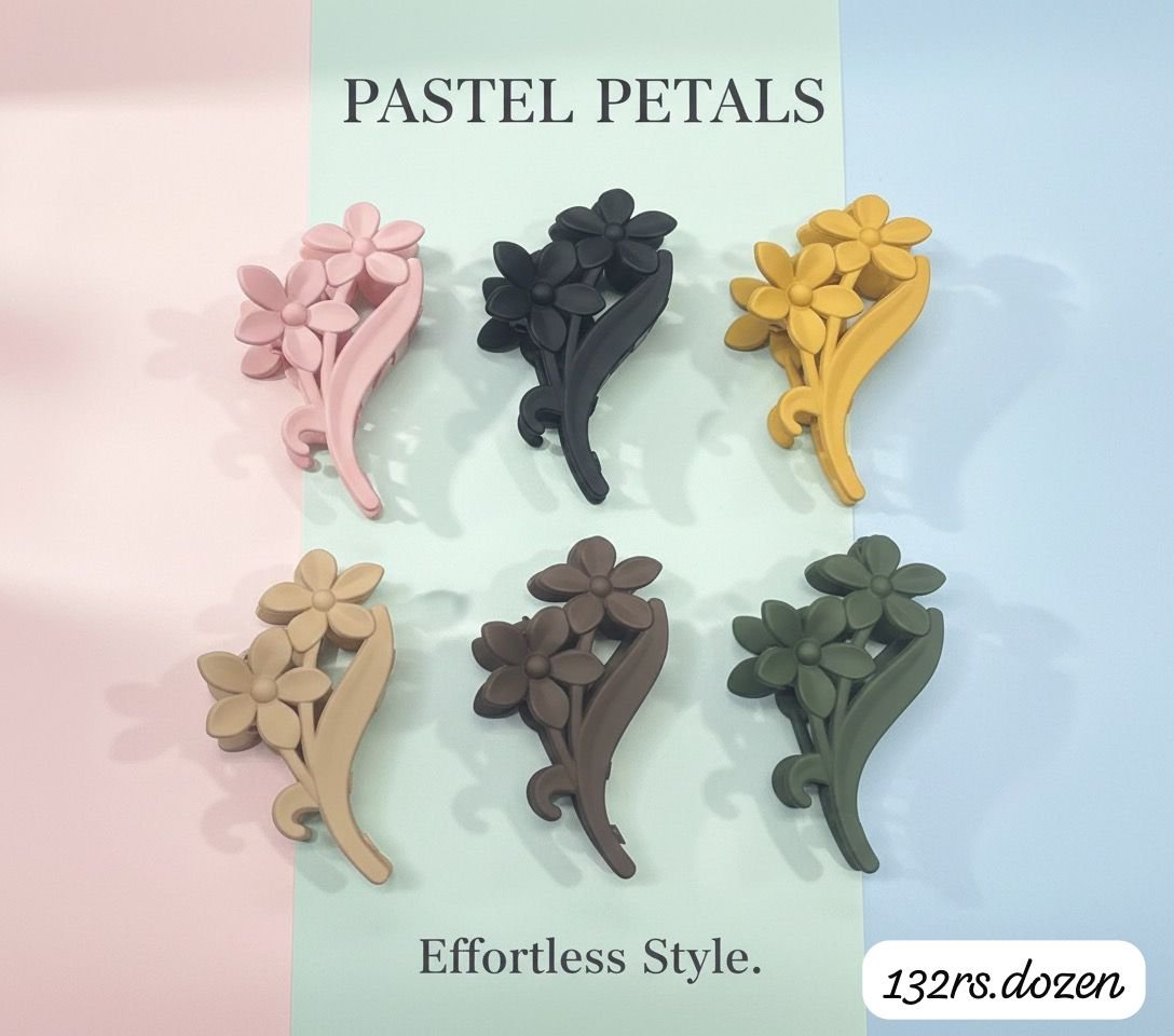 MEDIUM SIZE MATTE FLORAL CLAWS (PACK OF 12)