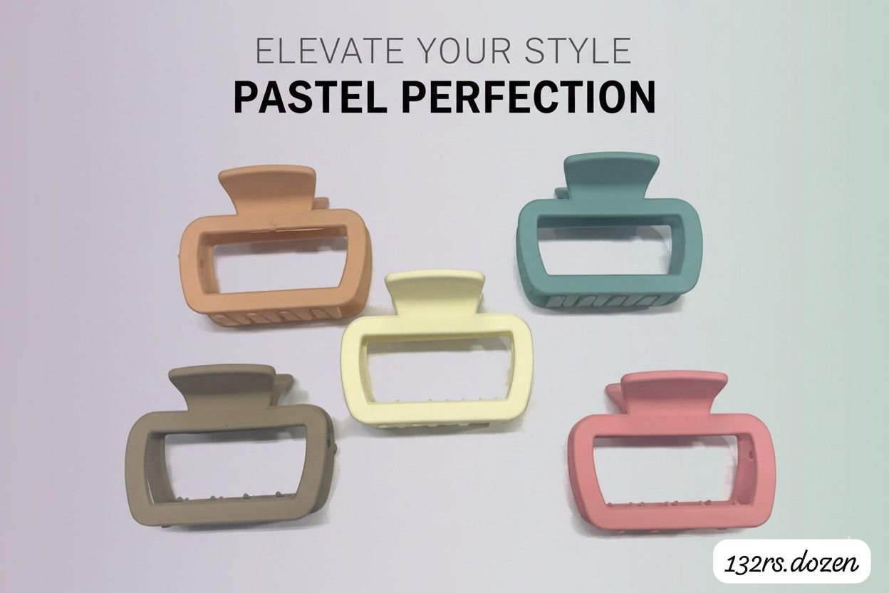 MULTICOLOR MEDIUM SIZE MATTE HAIR CLAWS (PACK OF 12)