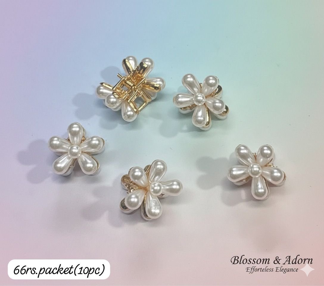 Trendy Pearl Hair Claw (Pack of 10pcs)