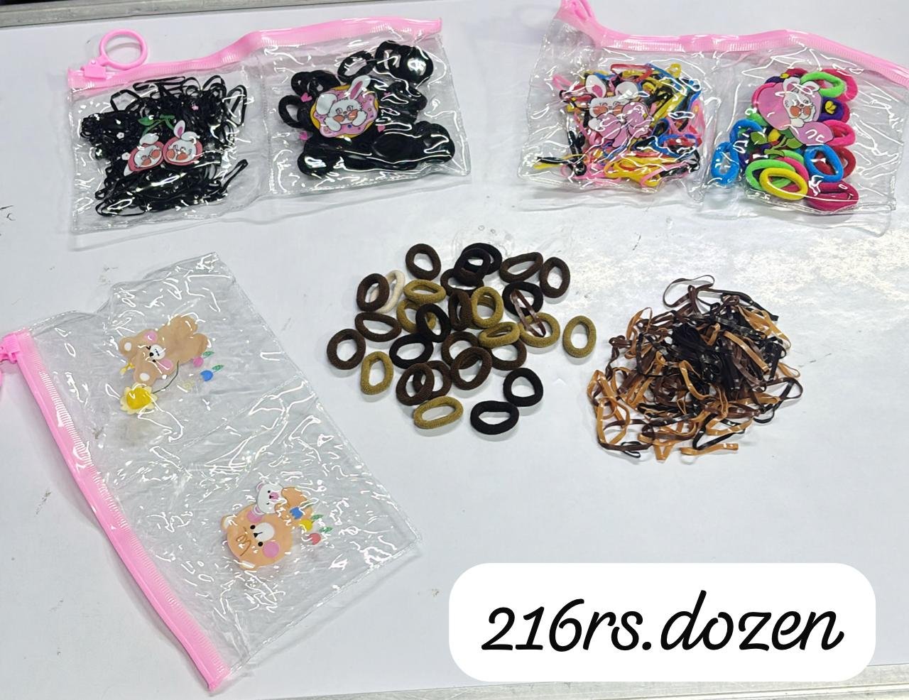 CUTE MINI RUBBER BANDS (PACK OF 12)