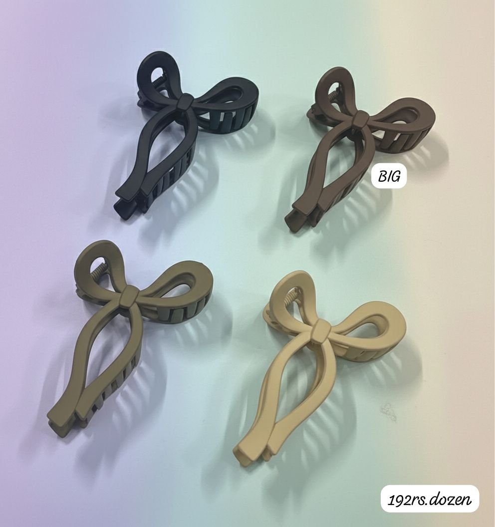 MATTE FINISH BIG SIZE BOW CLUTCHERS (PACK OF 12)