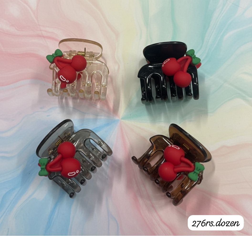 DAILYWEAR CHERRY HAIR CLAWS (PACK OF 12)