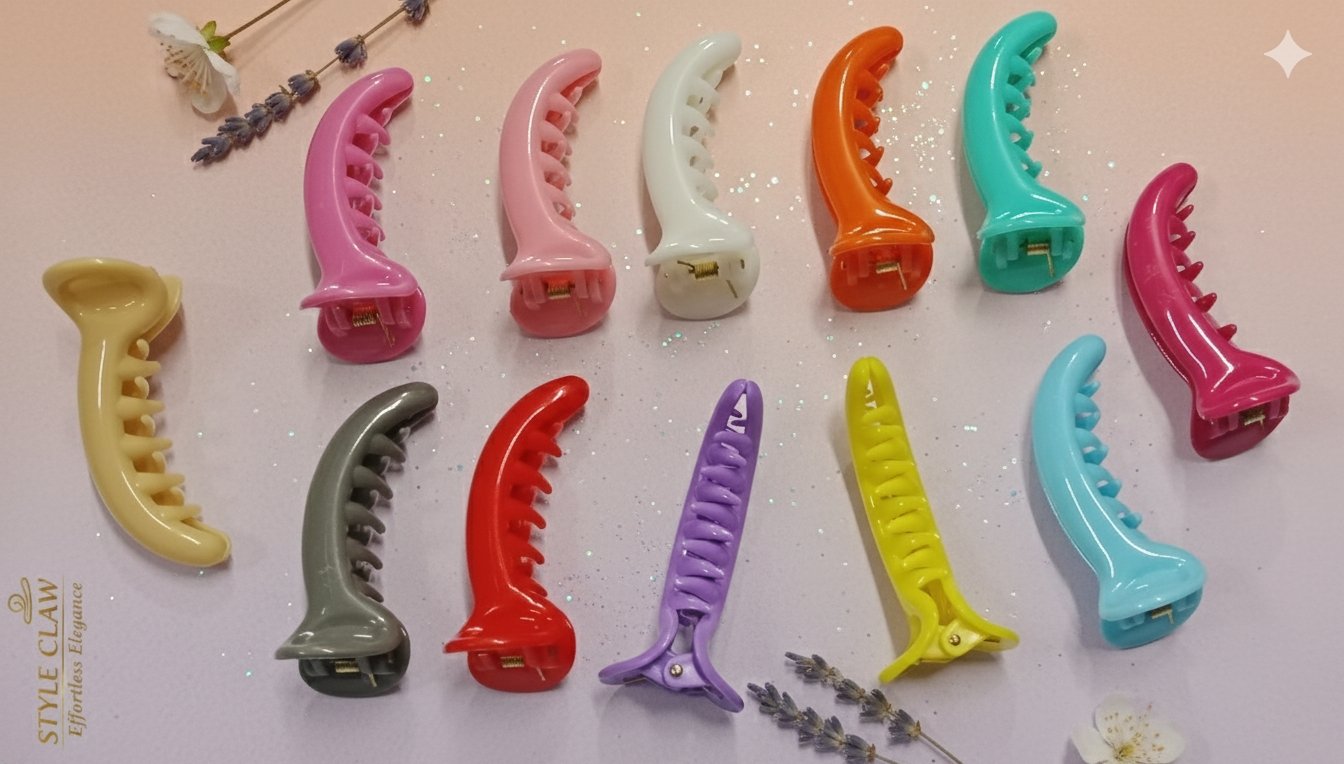 MULTICOLOR MEDIUM SIZE CROW CLIPS (PACK OF 12)