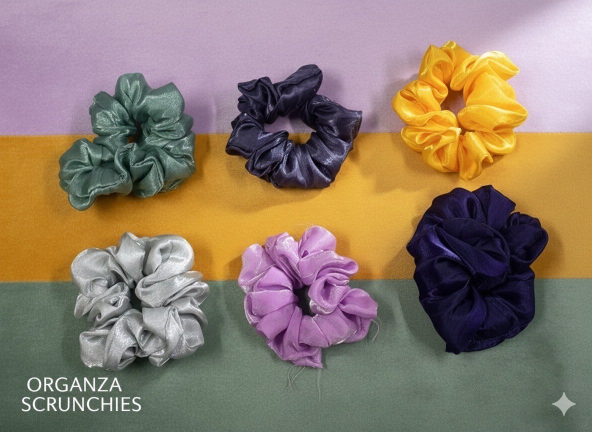 Daily Wear Organza Scrunchies (Pack of 12) - Image 2