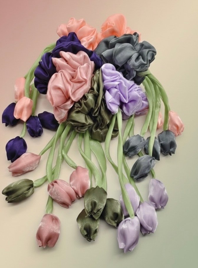Trendy Tulip Scrunchies (Pack of 12) - Image 3