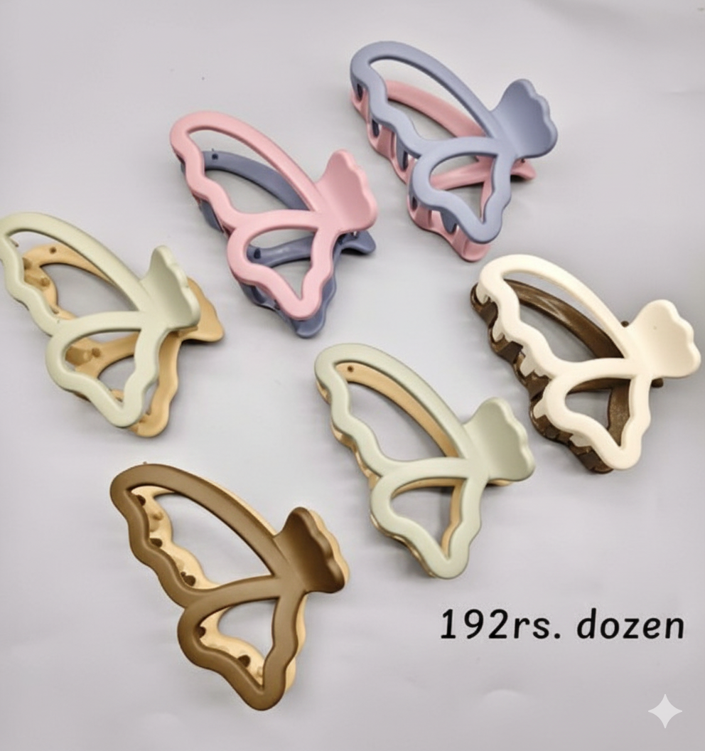 Double Colour Medium Size Hair Claw (Pack of 12)