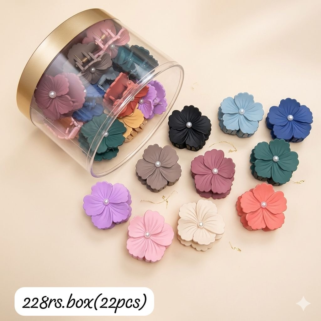 Premium quality small size hibiscus claw with pearl (pack of 22pcs)