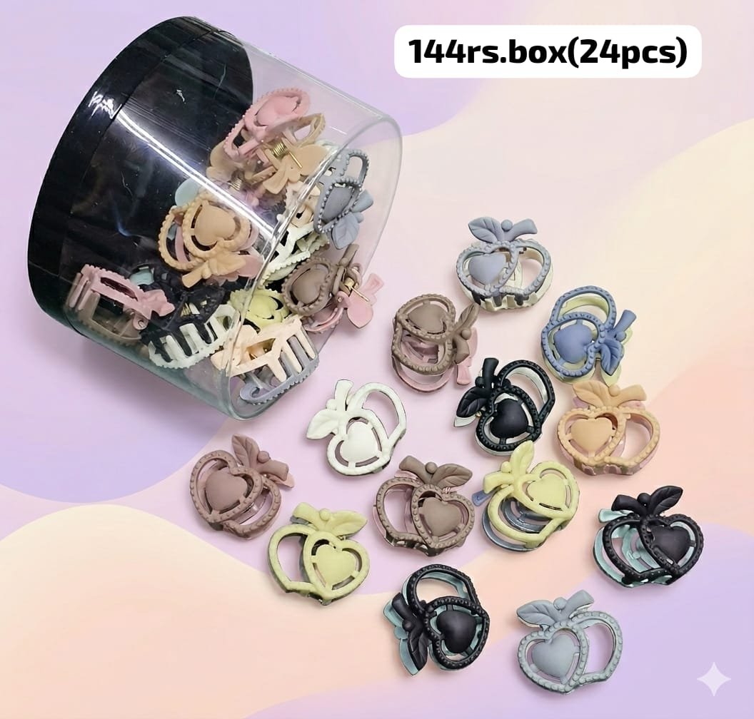 UNIQUE SMALL SIZE DUAL COLOR CLAW CLIPS (PACK OF 12