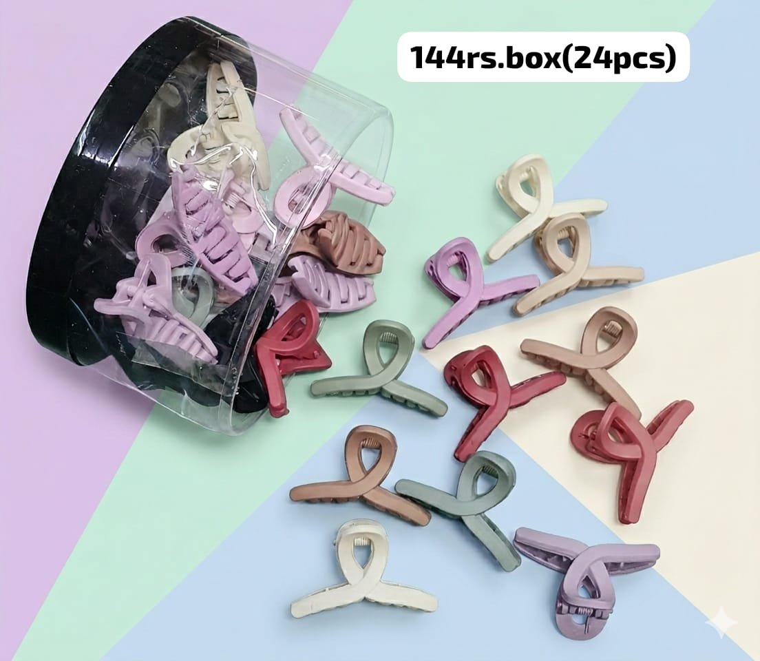 TRENDY SMALL T SHAPE CLAW CLIPS (PACK OF 24)