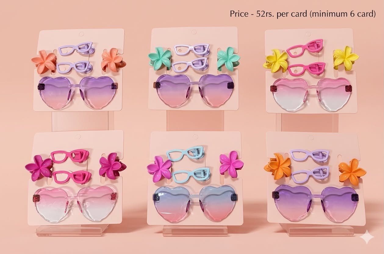 CUTE GOGGLE AND HAIR ACCESSORIES COMBO (PACK OF 6)
