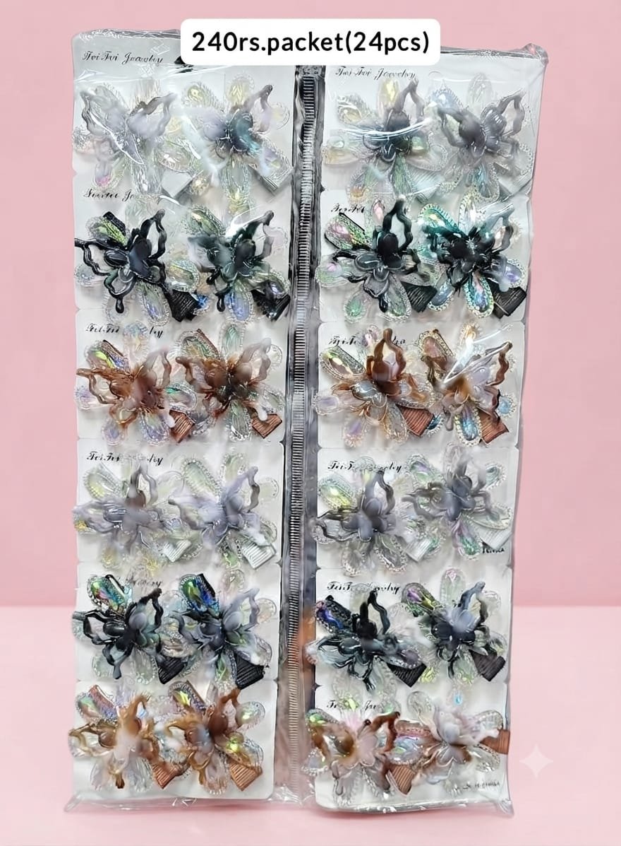 KOREAN ALLIGATOR HAIR CLIPS (PACK OF 24)
