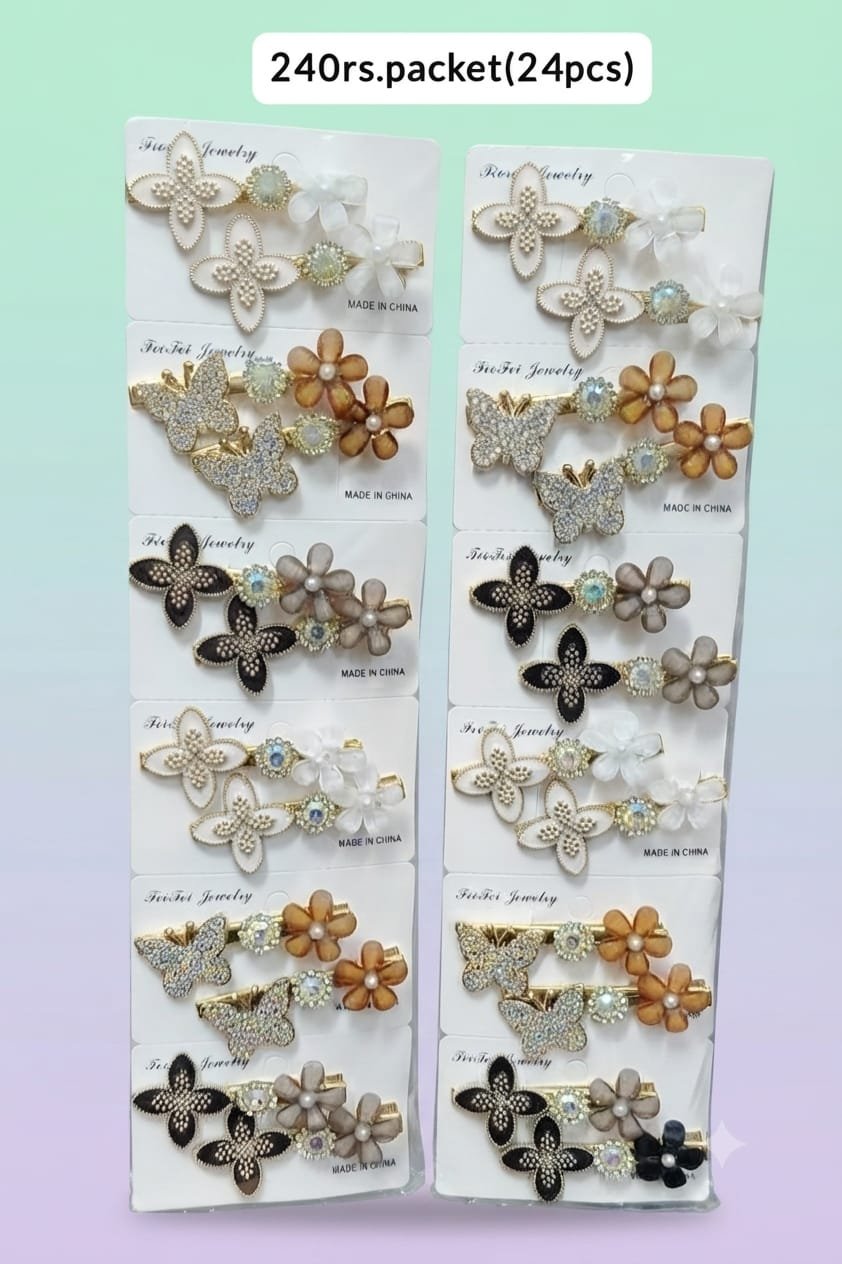 KOREAN ALLIGATOR HAIR CLIPS (PACK OF 24)