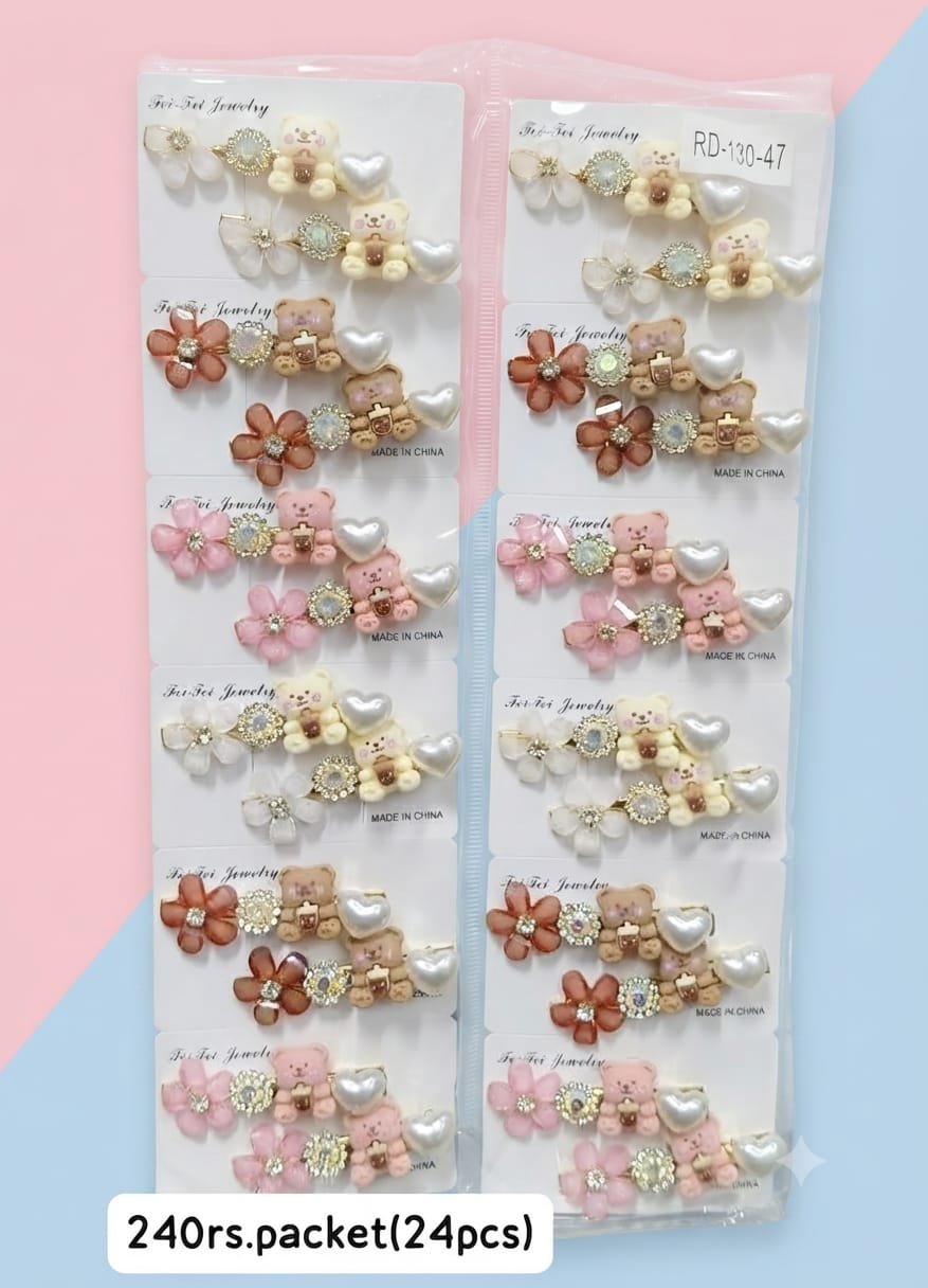KOREAN ALLIGATOR HAIR CLIPS (PACK OF 24)