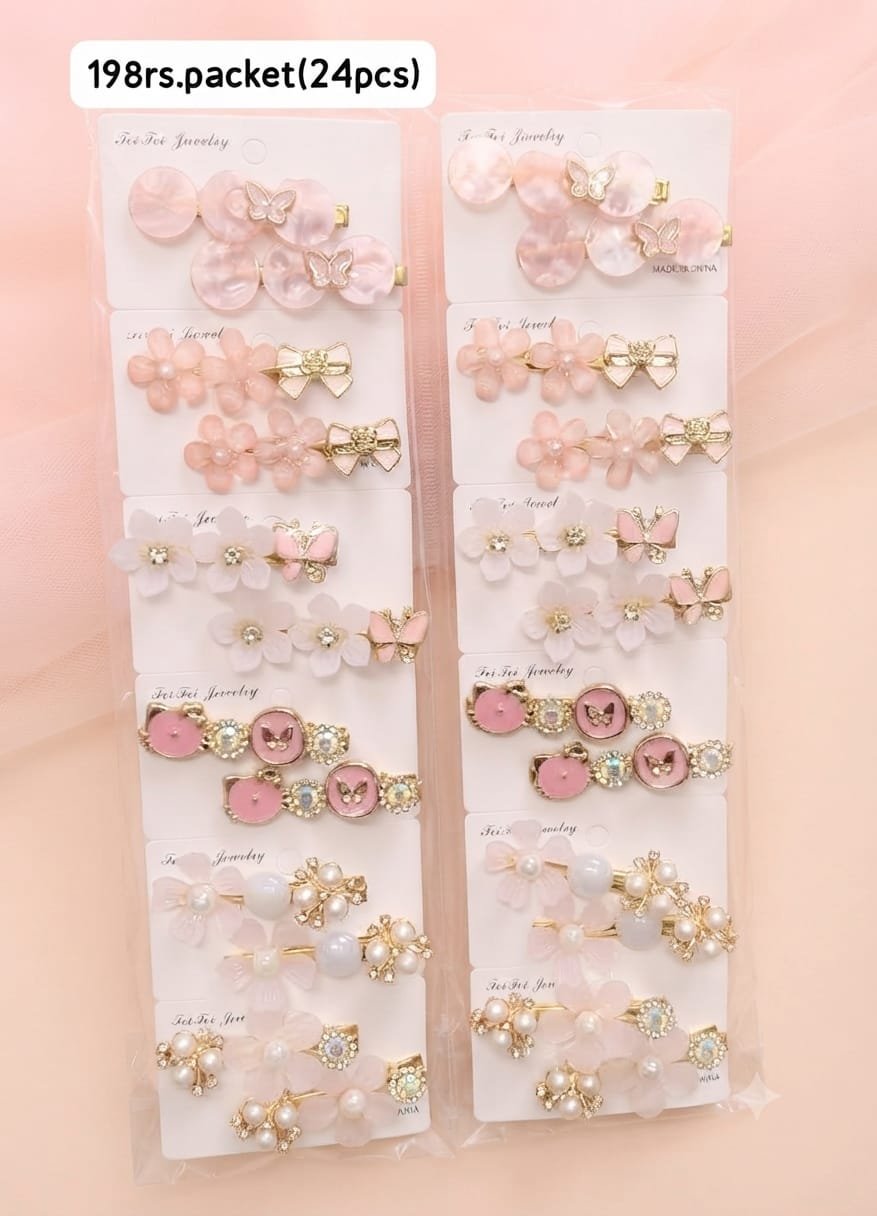 KOREAN ALLIGATOR HAIR CLIPS (PACK OF 24)